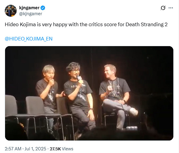 小島秀夫對《死亡擱淺2》媒體評分很滿意!M站高達90分 小島秀夫對《死亡擱淺2》媒體評分很滿意!M站高達90分