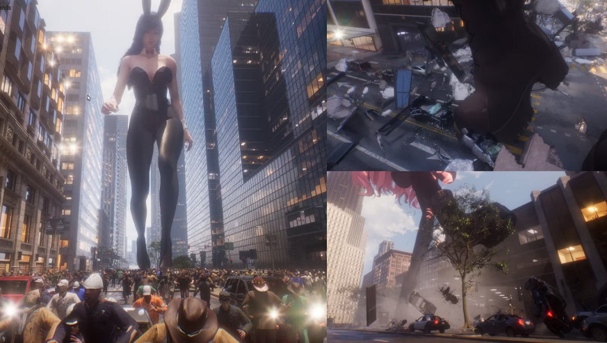 巨型美少女蹂躪城市?《Giantess Playground》開發中