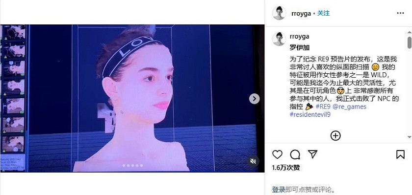 模特Roya擔任《惡靈古堡9》可玩角色臉模！明年將發售