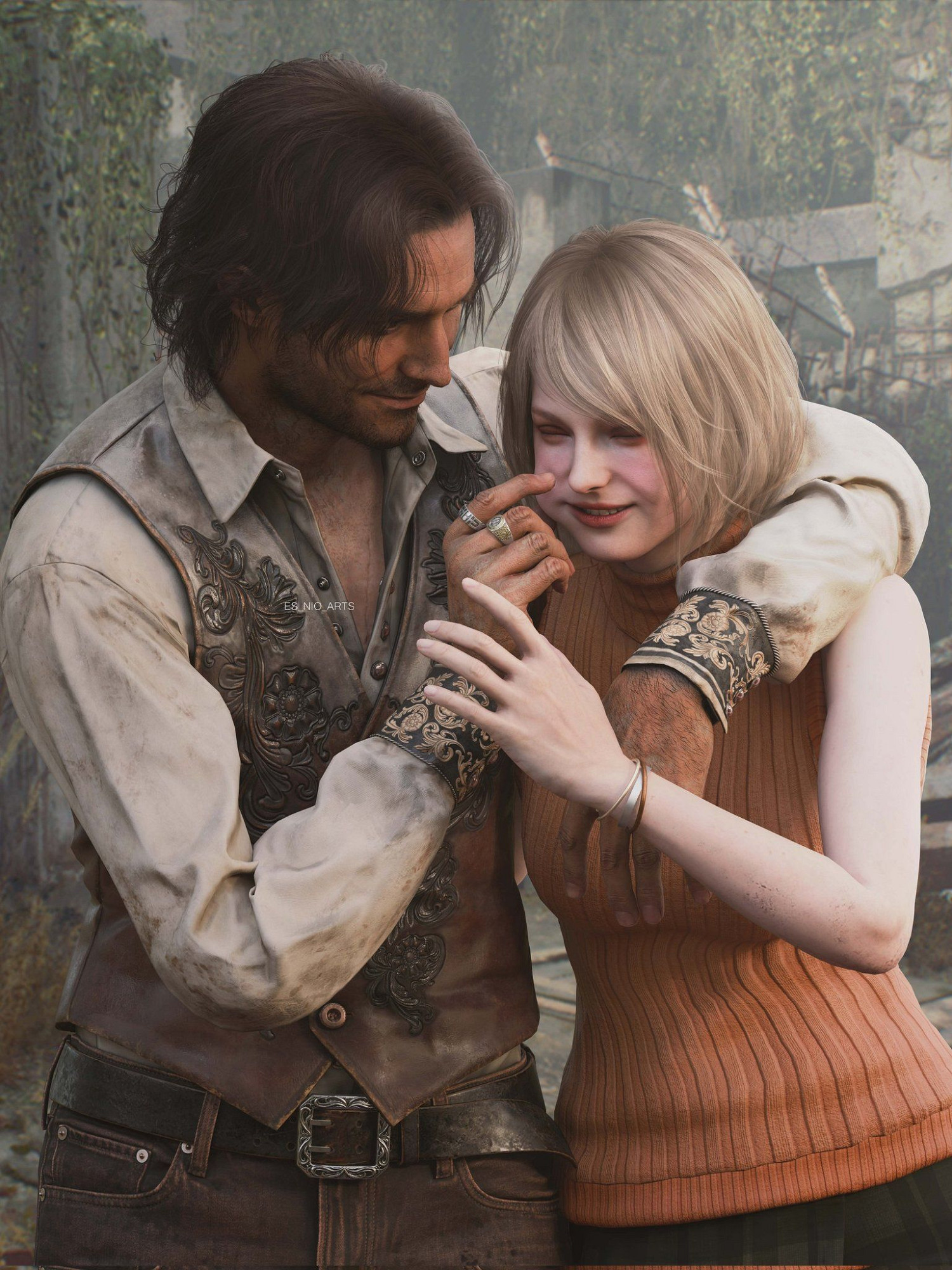 《惡靈古堡4》3D藝術圖賞：裡昂與王阿姨激情擁吻！