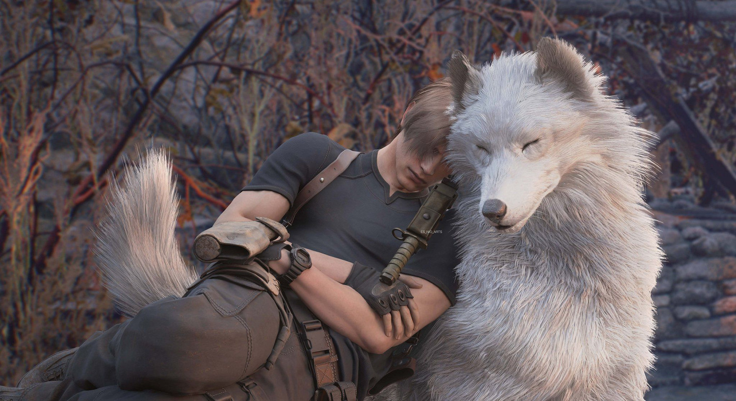 《惡靈古堡4》3D藝術圖賞：裡昂與王阿姨激情擁吻！