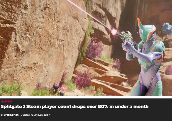 曾經立誌“讓FPS再次偉大”的《分裂之門2》人氣暴跌