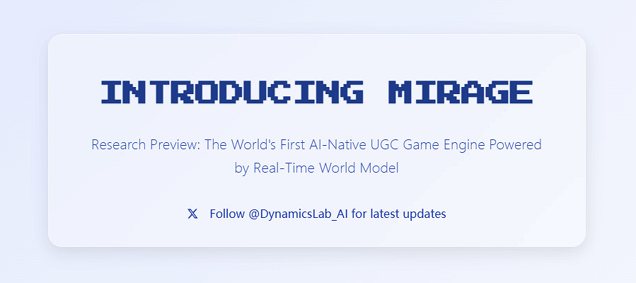 一句話生成《GTA》！AI原生UGC引擎&quot;Mirage&quot;太強大!