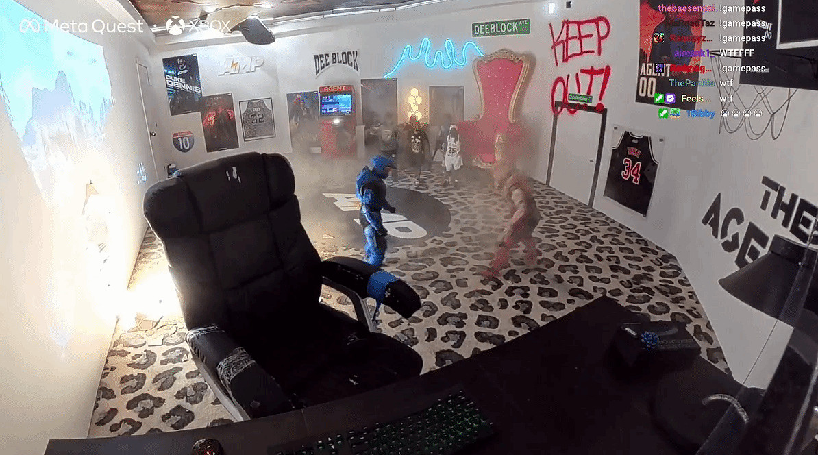 次元穿越?主播玩《最後一戰》出大事：斯巴達戰士破牆而出