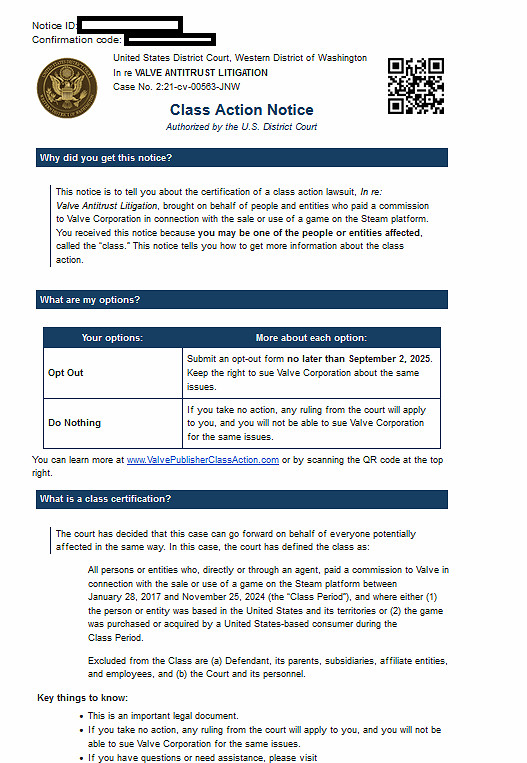 果斷退出！玩家發帖提醒謹慎對待Valve集體訴訟邀約