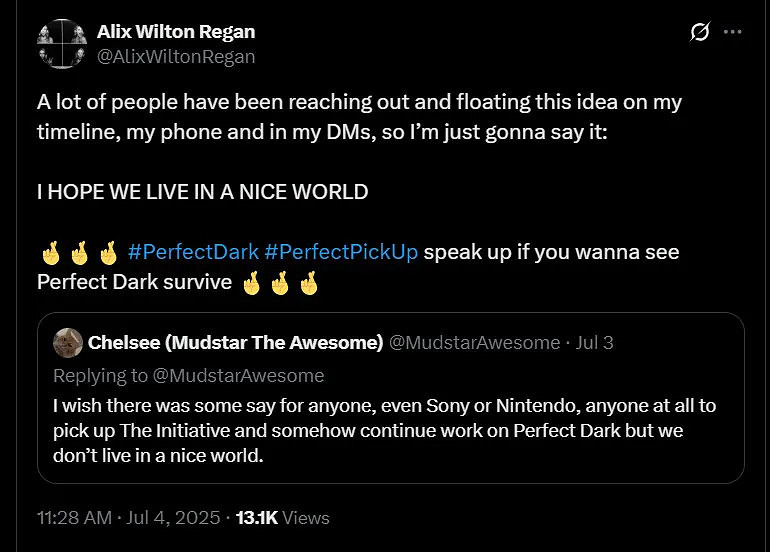 《完美黑暗重啟版》項目折戟 主演呼籲粉絲助力“重生” 《完美黑暗重啟版》項目折戟 主演呼籲粉絲助力“重生”