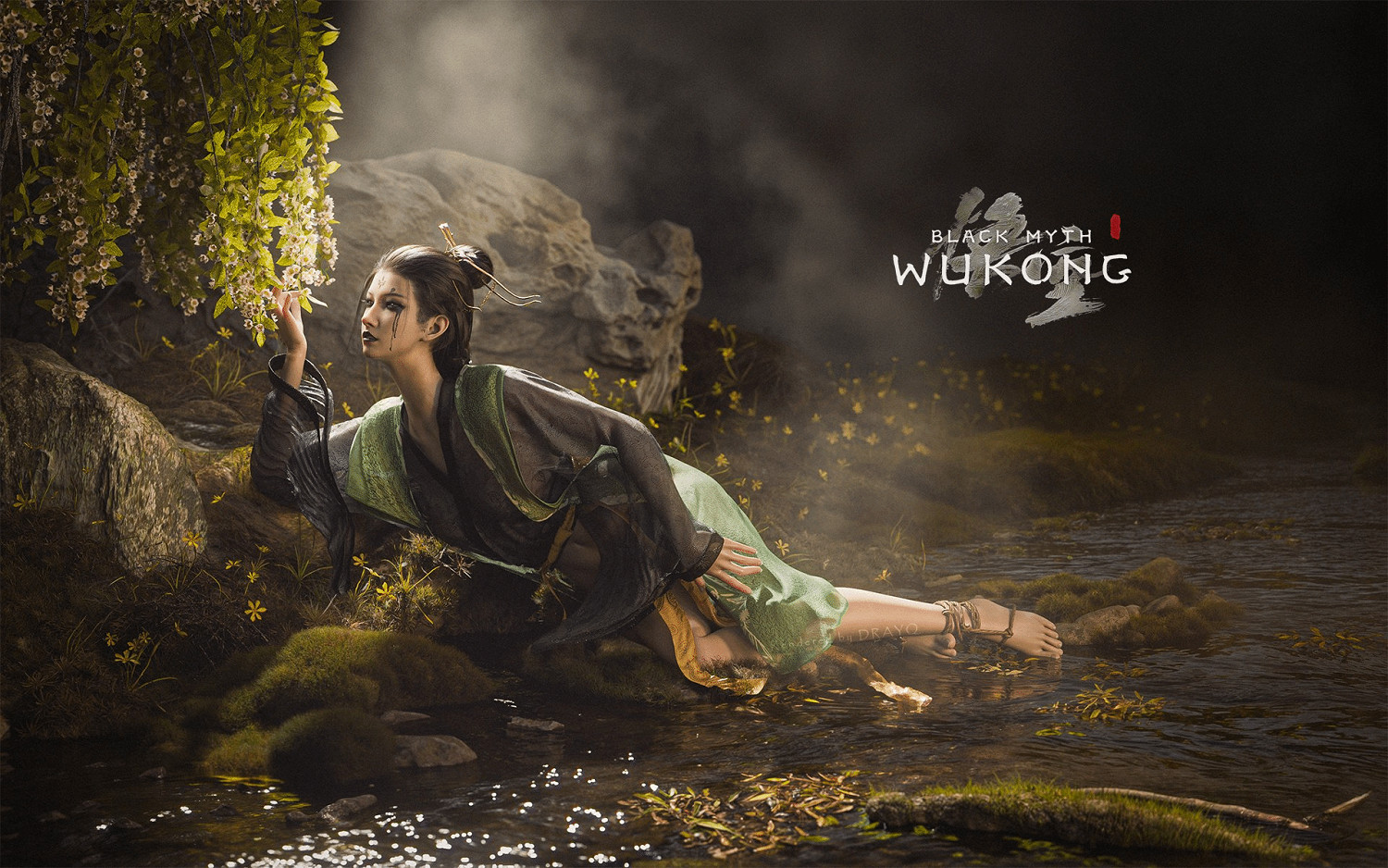 《黑神話》全新3D渲染圖賞:四妹半臥溪畔輕嗅白花! 《黑神話》全新3D渲染圖賞:四妹半臥溪畔輕嗅白花!