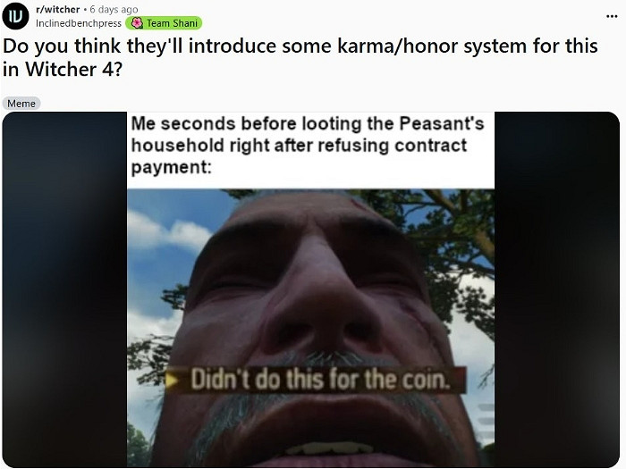 《巫師4》該引入動態聲譽系統嗎？玩家意見兩極分化