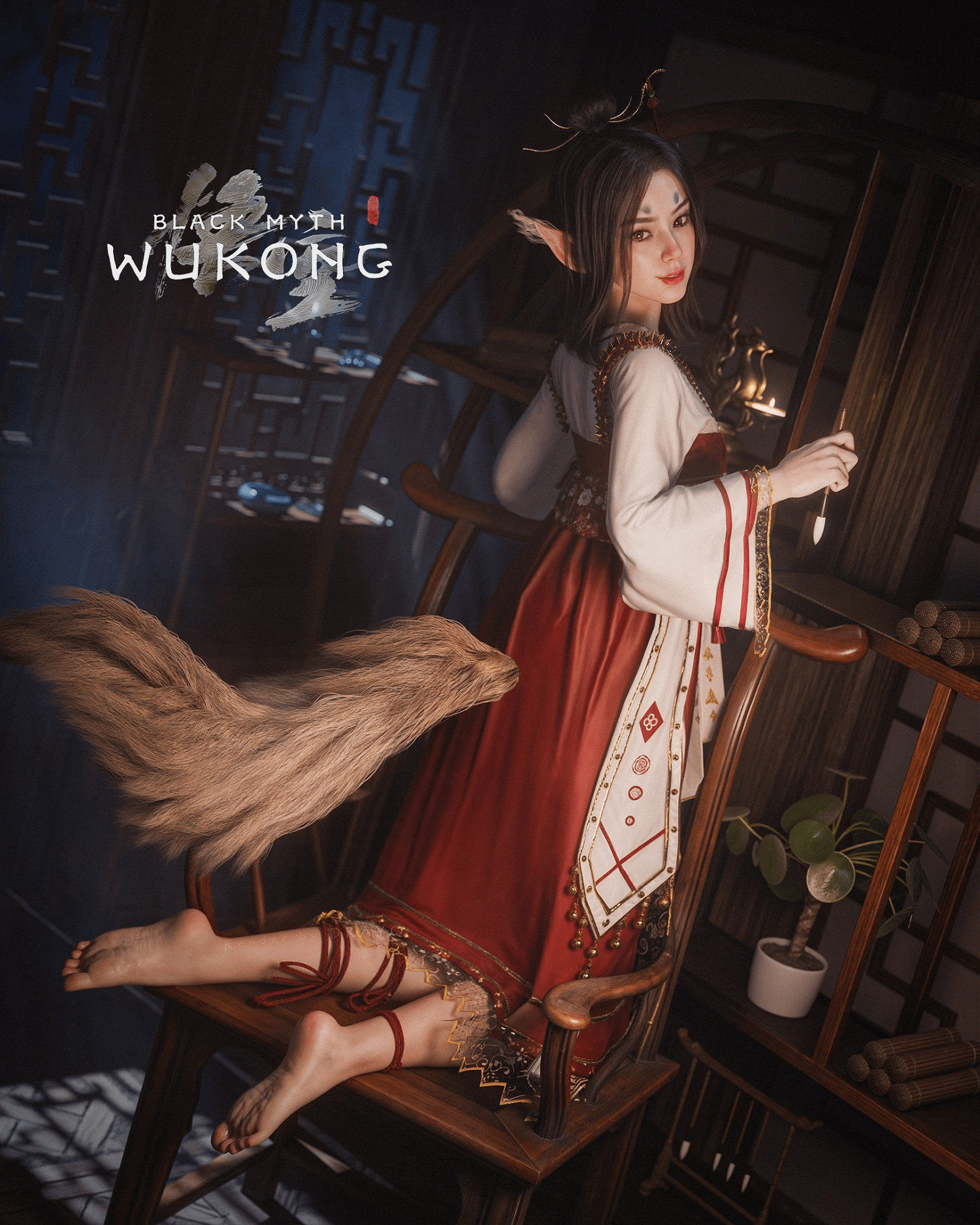 《黑神話》全新3D渲染圖賞:四妹半臥溪畔輕嗅白花! 《黑神話》全新3D渲染圖賞:四妹半臥溪畔輕嗅白花!