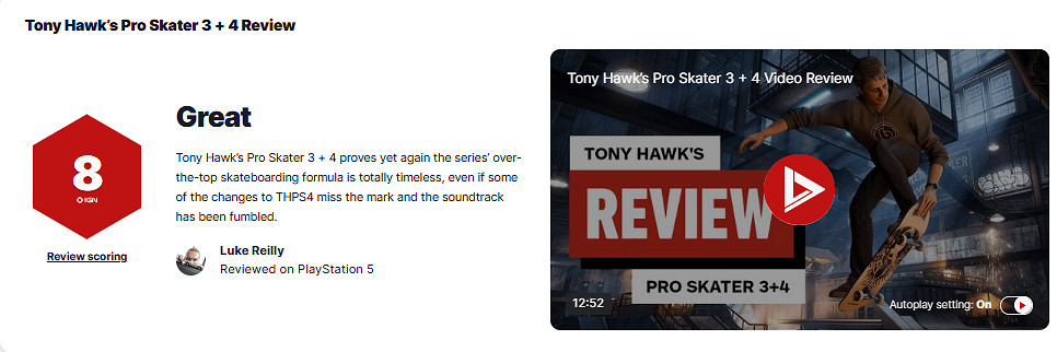 《托尼霍克滑板3+4》IGN 8分:對黃金遊戲時代的致敬! 《托尼霍克滑板3+4》IGN 8分:對黃金遊戲時代的致敬!