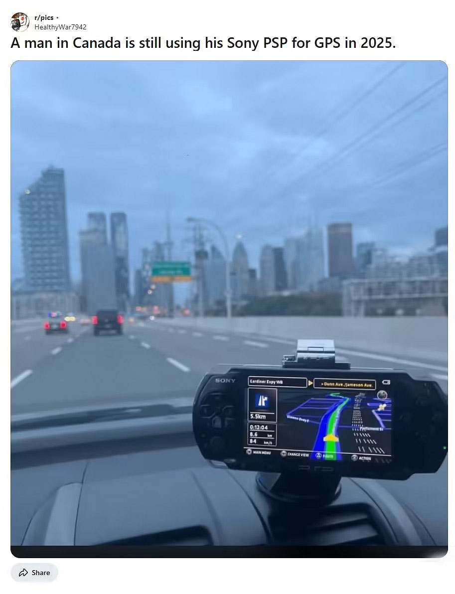 城會玩！玩家腦洞大開 竟將PSP掌機作為車載導航使用