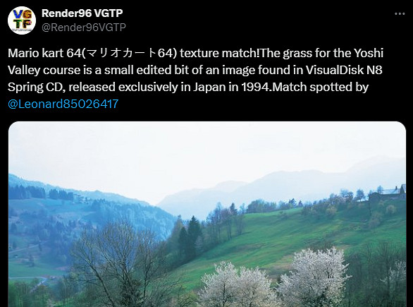 《瑪利歐賽車64》草地紋理原型被高玩破解 出自攝影集