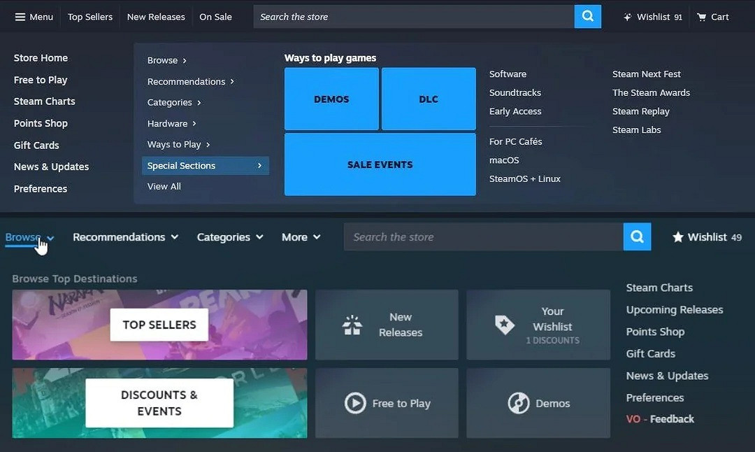 常用功能模塊前置!曝Steam平台計劃重構商店首頁 常用功能模塊前置!曝Steam平台計劃重構商店首頁