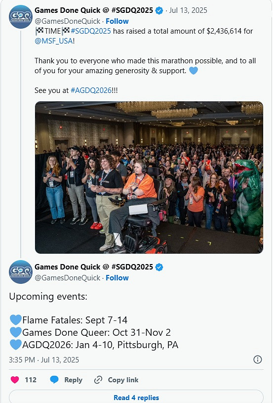 240萬美元善款誕生！GDQ夏日遊戲速通盛典創造紀錄！