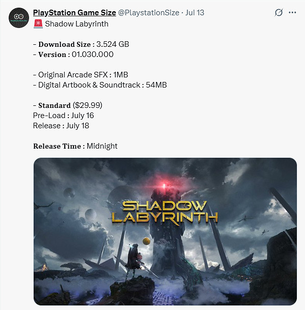 萬代《暗鬥迷宮》PS5版容量大小曝光:所需3.524GB! 萬代《暗鬥迷宮》PS5版容量大小曝光:所需3.524GB!