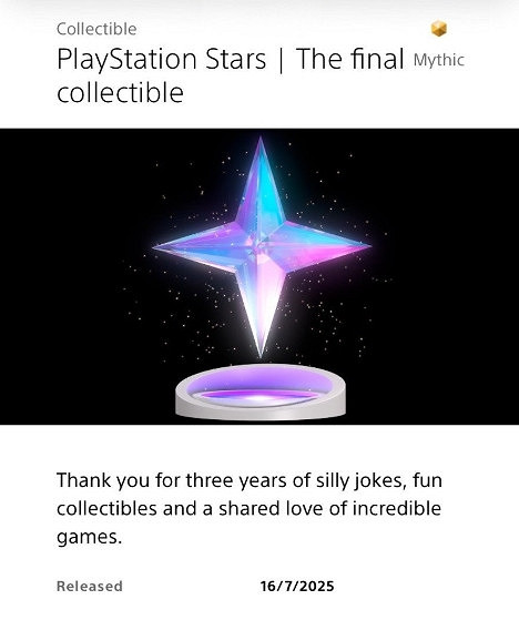 索尼發布PS之星最終收藏品 服務進入倒計時關閉階段