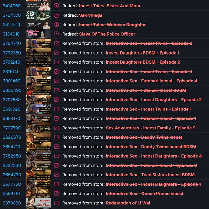 Steam 悄然下架大批極端成人遊戲，新增模糊內容條款