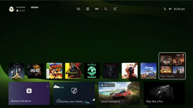 Xbox儀表盤將新增“歷史“功能 雲端跨設備訪問更便捷