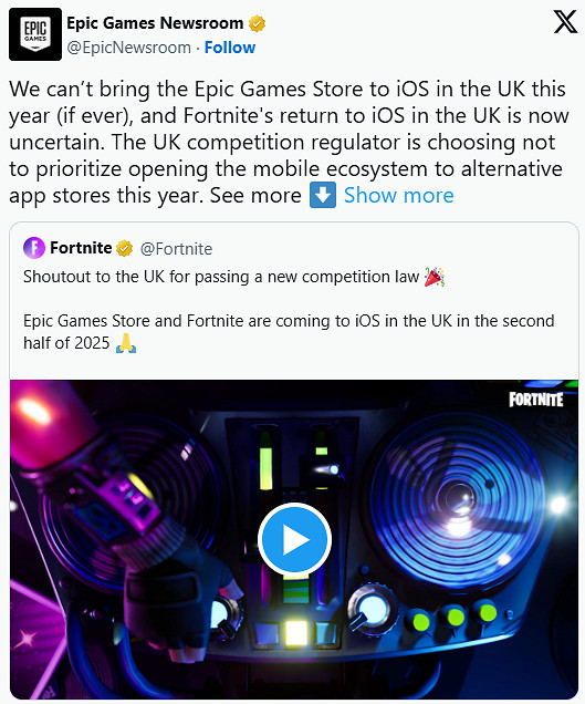 《堡壘之夜》與Epic遊戲商店今年無緣英國iOS平台 《堡壘之夜》與Epic遊戲商店今年無緣英國iOS平台