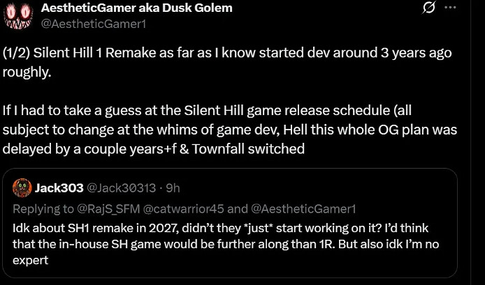 爆料稱《沉默之丘1》重製版已秘密開發三年!預計27年發售