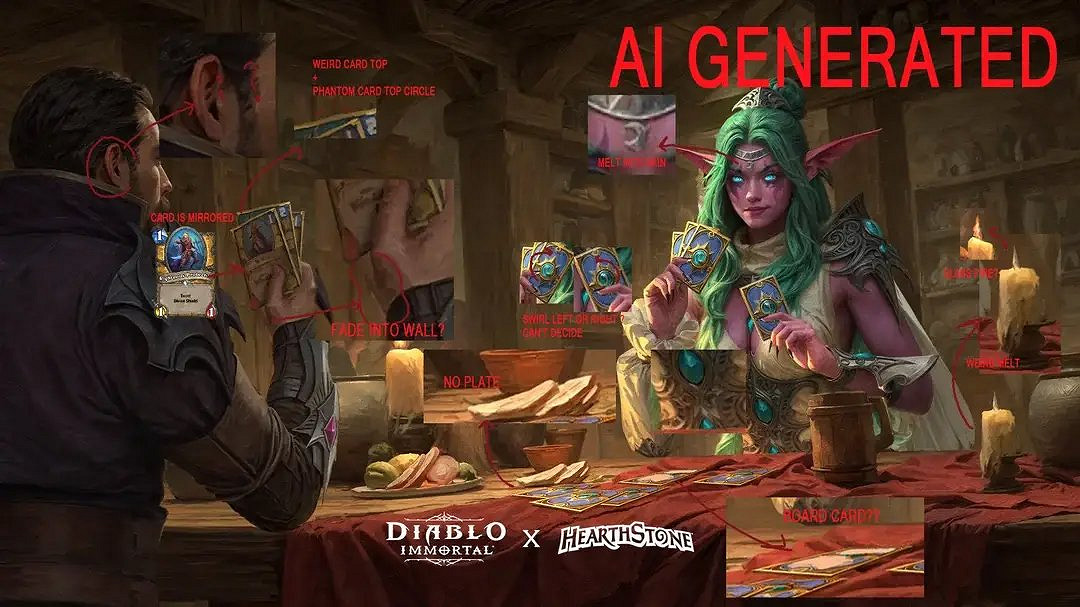 《暗黑破壞神》與《爐石戰記》連動素材疑為AI引發爭議 《暗黑破壞神》與《爐石戰記》連動素材疑為AI引發爭議