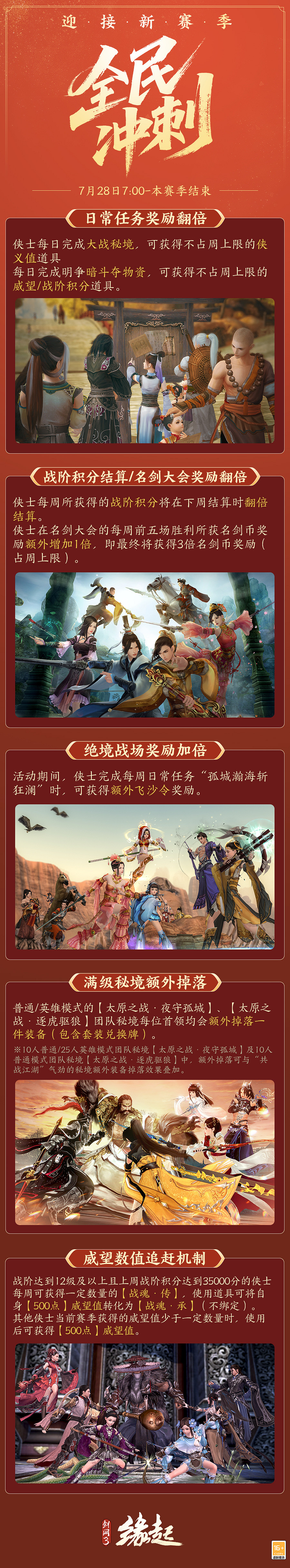 《劍網3 緣起》烽火燎原賽季加速衝刺 劍膽琴心預熱開啟