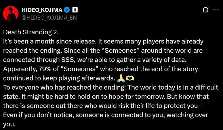 《死亡擱淺2》發售滿月玩家留存率超80%!袋鼠互動最多 《死亡擱淺2》發售滿月玩家留存率超80%!袋鼠互動最多