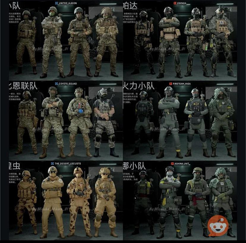 不學COD!《戰地風雲2042》各職業陣營皮膚泄露：追求真實感