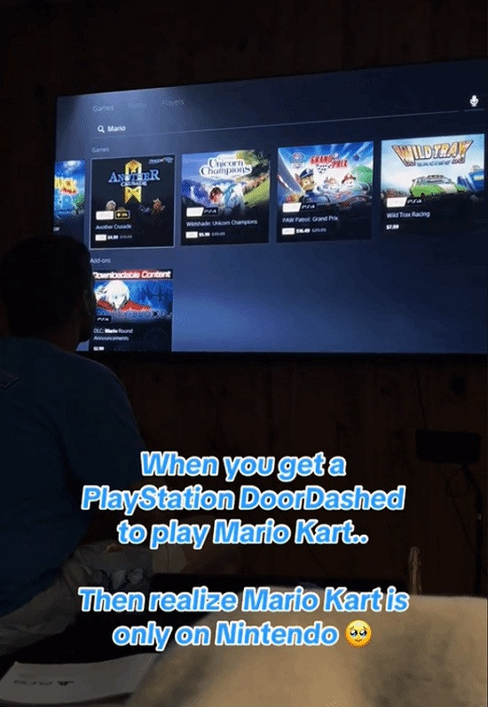海外網紅情侶想玩《瑪利歐卡丁車》，購入PS5後傻眼