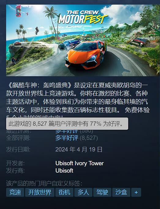《飆酷車神 轟鳴盛典》新史低骨折價:2折僅需約新台幣258元! 《飆酷車神 轟鳴盛典》新史低骨折價:2折僅需約新台幣258元!