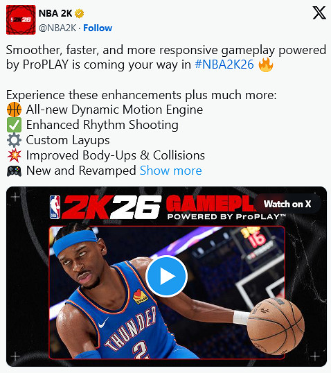 限次世代主機與PC！《NBA 2K26》官宣動作系統升級