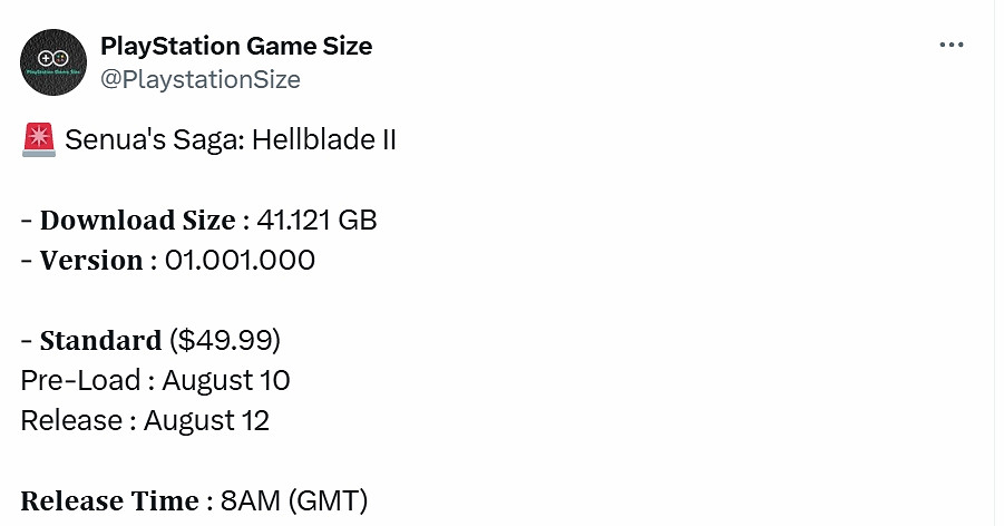 《地獄之刃2:塞娜的史詩》PS5版大小曝光:41GB! 《地獄之刃2:塞娜的史詩》PS5版大小曝光:41GB!