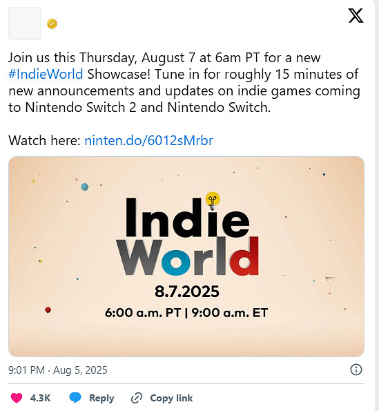 《絲之歌》會亮相嗎?任天堂獨立遊戲發布會確認時間 《絲之歌》會亮相嗎?任天堂獨立遊戲發布會確認時間