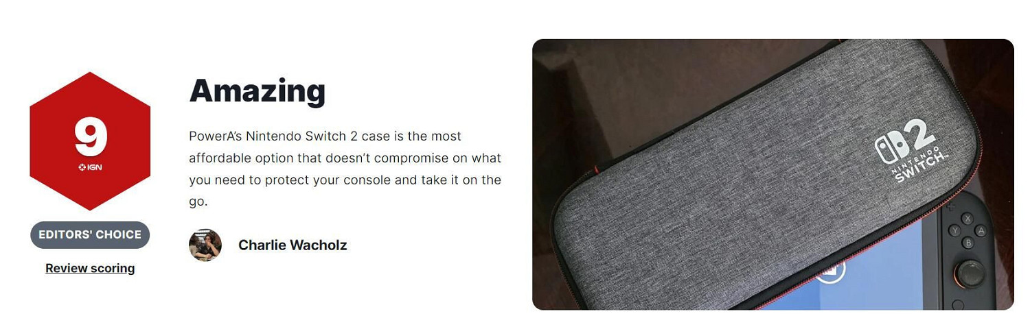 這也能打分？！IGN評PowerA的Switch2便攜包：9分！