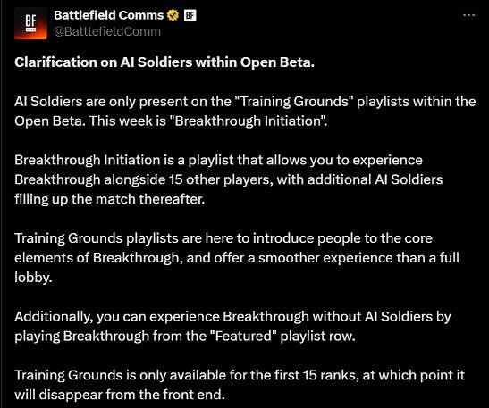 《戰地風雲2042》公測AI士兵僅存在於前15級:讓玩家熟悉遊戲 《戰地風雲2042》公測AI士兵僅存在於前15級:讓玩家熟悉遊戲