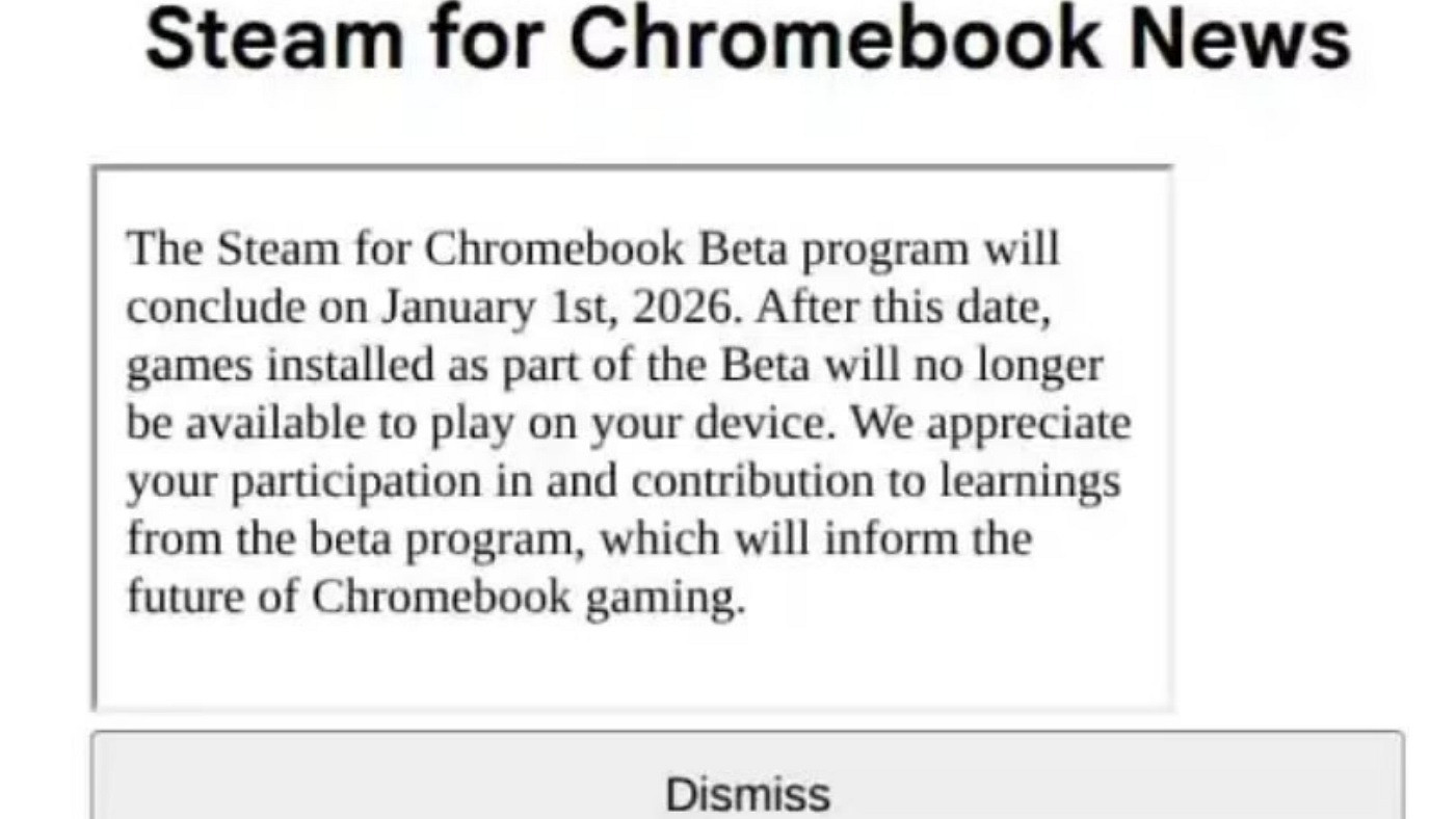 Steam宣布終止Chromebook支援 2026年1月1日正式停服 Steam宣布終止Chromebook支援 2026年1月1日正式停服