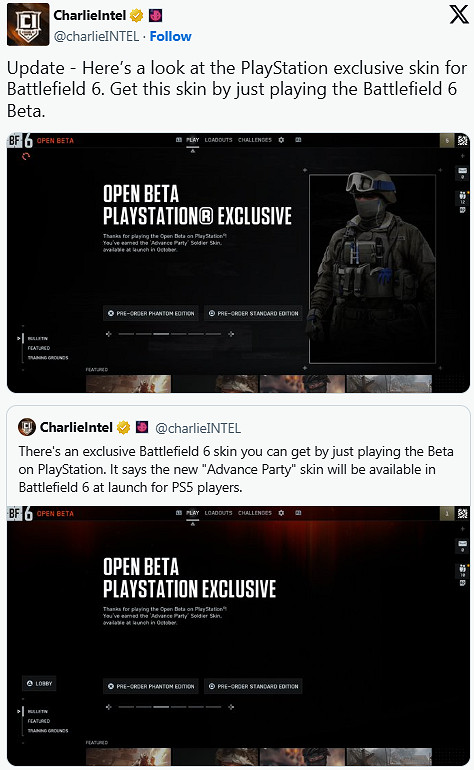 PS5平台獨家皮膚!登錄平台參與《戰地風雲2042》公測解鎖 PS5平台獨家皮膚!登錄平台參與《戰地風雲2042》公測解鎖