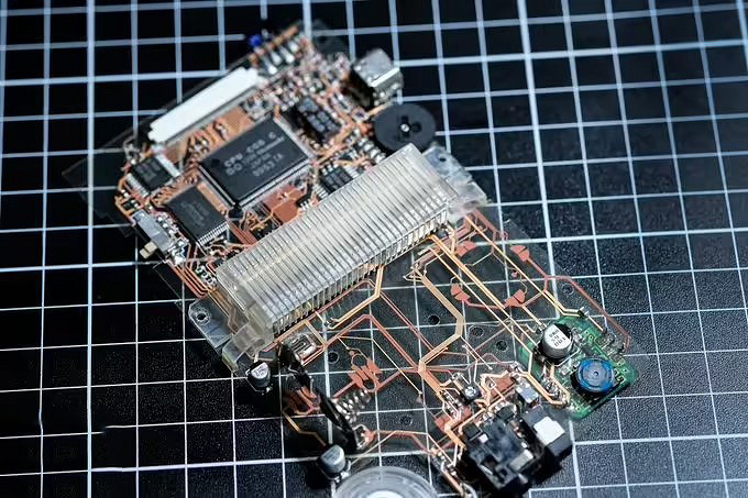 連主板都是透明的！DIY牛人自製全透明全透視GBC掌機