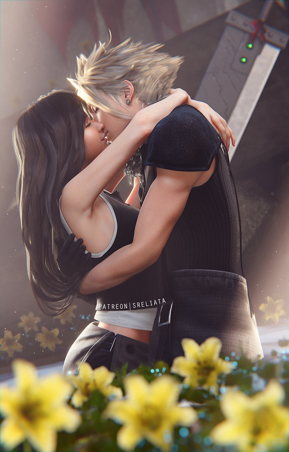 《最終幻想7RE》蒂法3D美圖賞:與克勞德激情熱吻! 《最終幻想7RE》蒂法3D美圖賞:與克勞德激情熱吻!