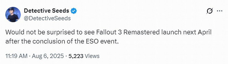 爆料稱《輻射3:重製版》計劃於2026年4月正式發布! 爆料稱《輻射3:重製版》計劃於2026年4月正式發布!