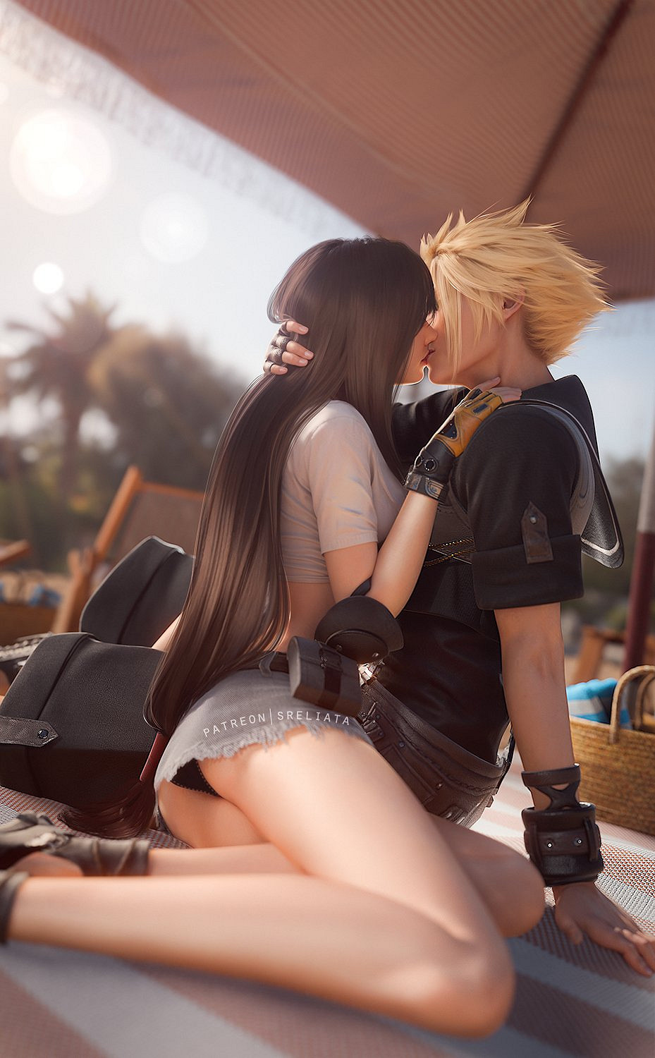 《最終幻想7RE》蒂法3D美圖賞:與克勞德激情熱吻! 《最終幻想7RE》蒂法3D美圖賞:與克勞德激情熱吻!