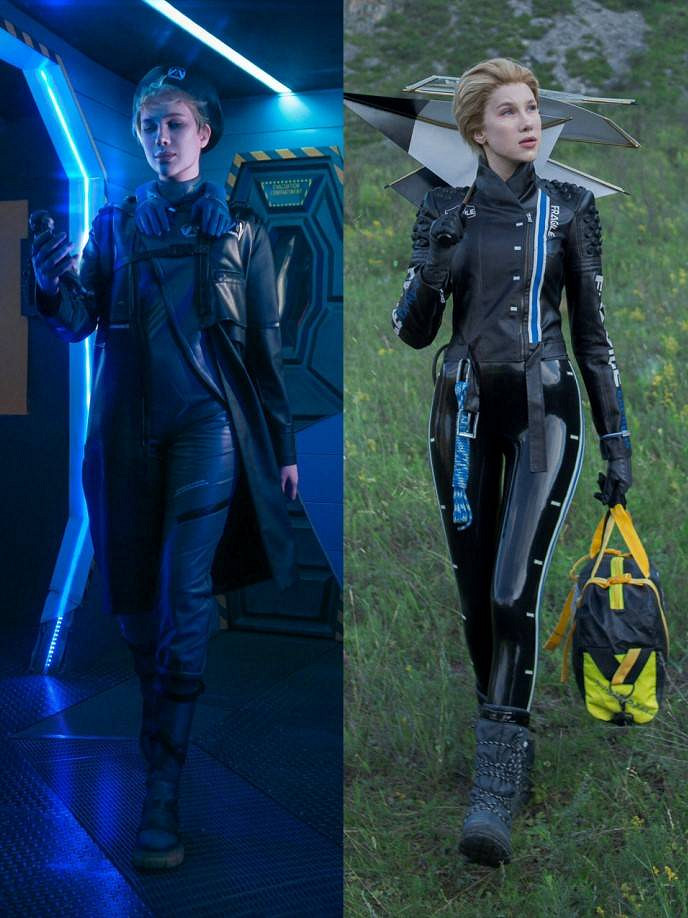 俄妹COS《潛龍諜影5》靜靜：金色皮膚實太還原了！