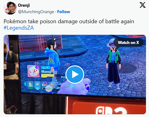 《寶可夢傳說Z-A》重現經典：中毒後脫戰將持續扣血