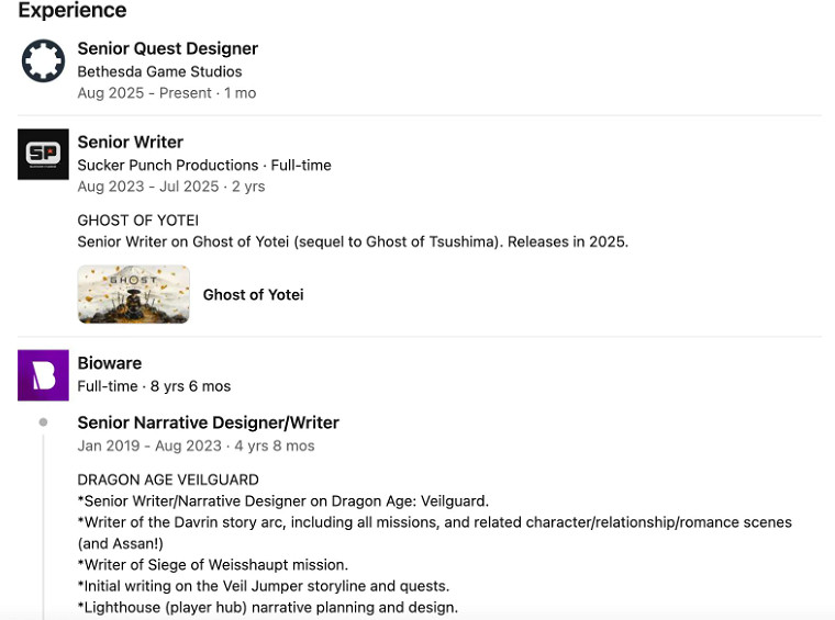 曝《龍騰4》編劇加入B社！參與開發《上古卷軸6》？