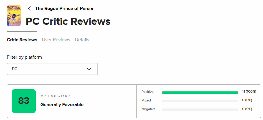 Roguelite遊戲《波斯王子:Rogue》M站評分83分! Roguelite遊戲《波斯王子:Rogue》M站評分83分!