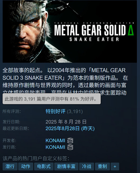 僅發售一天!《潛龍諜影3:重製版》已經慘遭破解! 僅發售一天!《潛龍諜影3:重製版》已經慘遭破解!