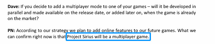 CDPR確認《天狼星計劃》為多人遊戲！未來作品也將加入