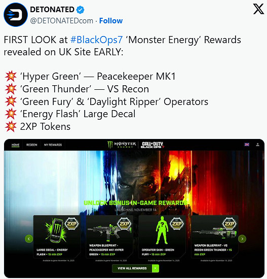 《決勝時刻:黑色行動7》與魔爪連動獎勵全面公開 《決勝時刻:黑色行動7》與魔爪連動獎勵全面公開