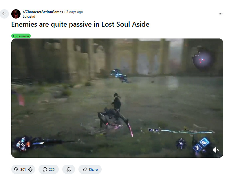 《失落之魂》敵人被動影片出自教學初期 實際戰鬥正常 《失落之魂》敵人被動影片出自教學初期 實際戰鬥正常