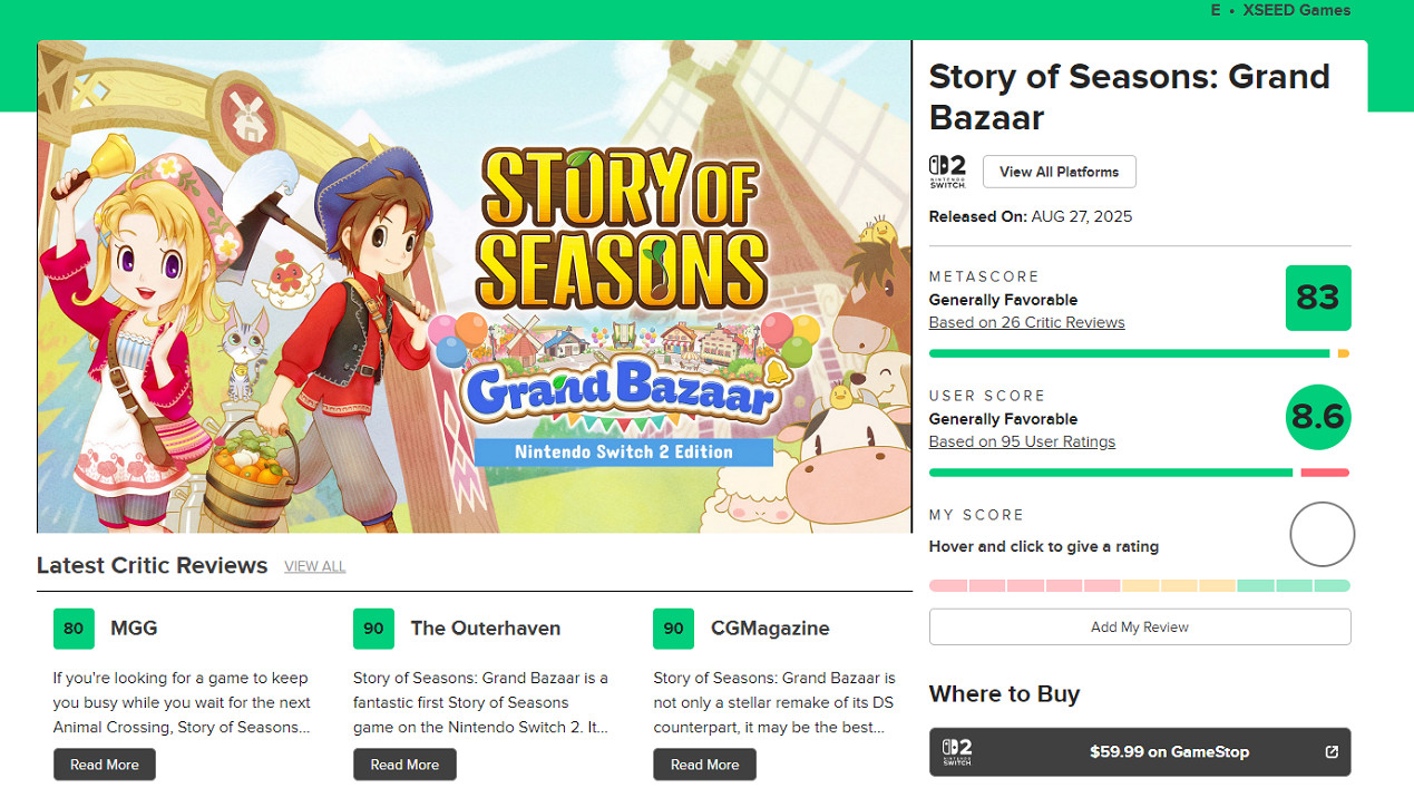 系列史上最佳!《牧場物語》新作Steam95%好評如潮 系列史上最佳!《牧場物語》新作Steam95%好評如潮